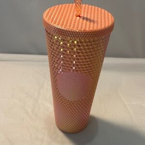 Starbucks Iridescent Peach Studded Tumbler
